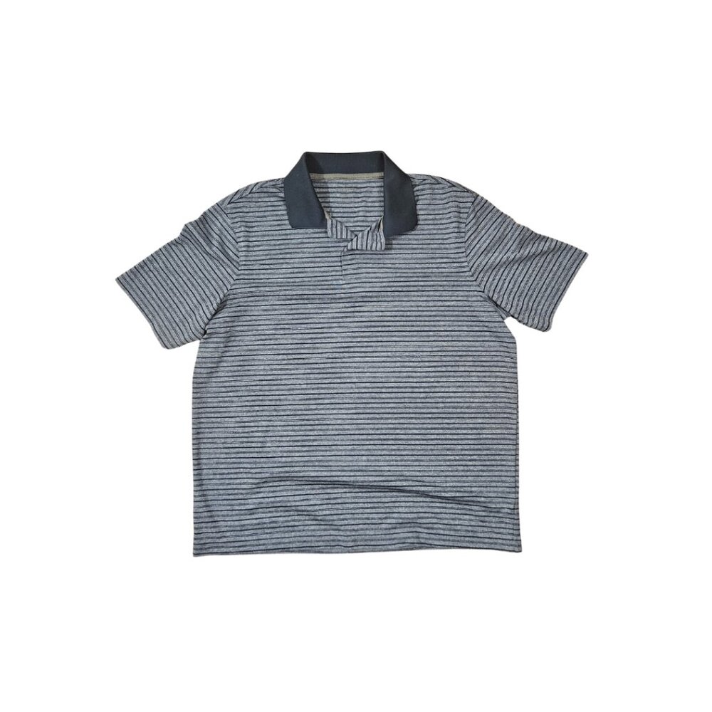 Croft & Barrow Men's Blue and Gray Striped Polo - Size L